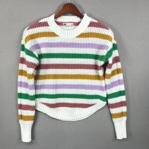 SO Sweater Women's XS Multicolor Striped Pullover Crew Long Sleeve Chunky Knit